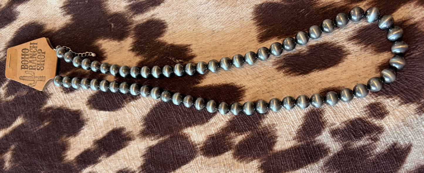 10mm Western Style Navajo Pearl Bead Necklace