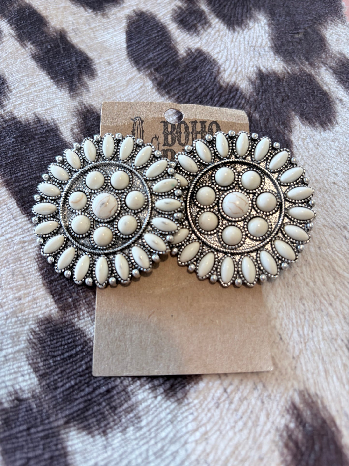 Western Round Concho Earrings