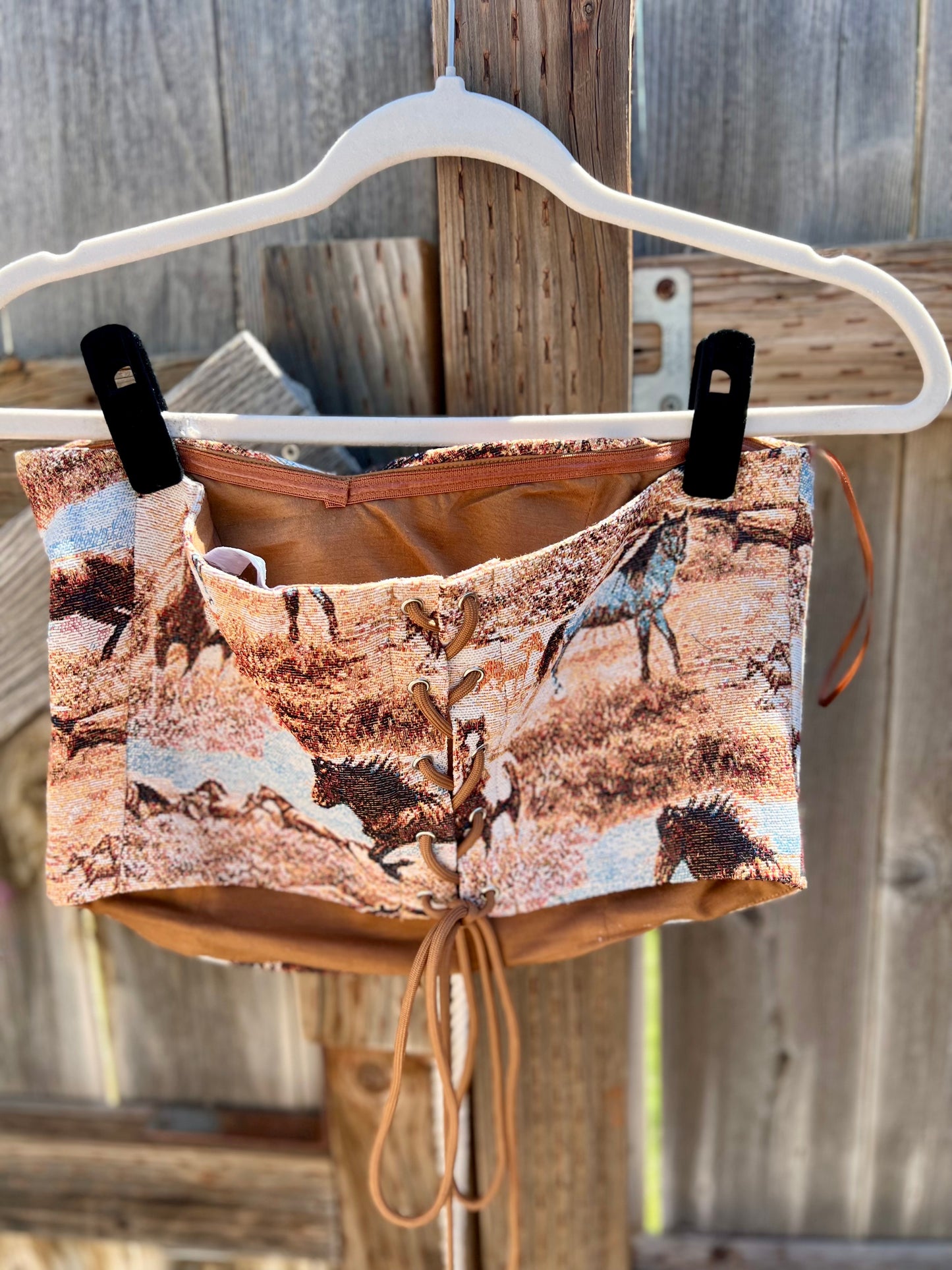 Horse Laced-Up Corset Top
