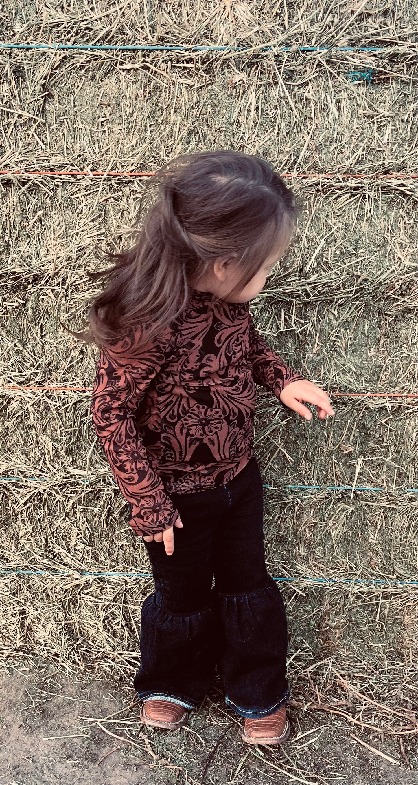 Country Road Leather Mesh Top Kids