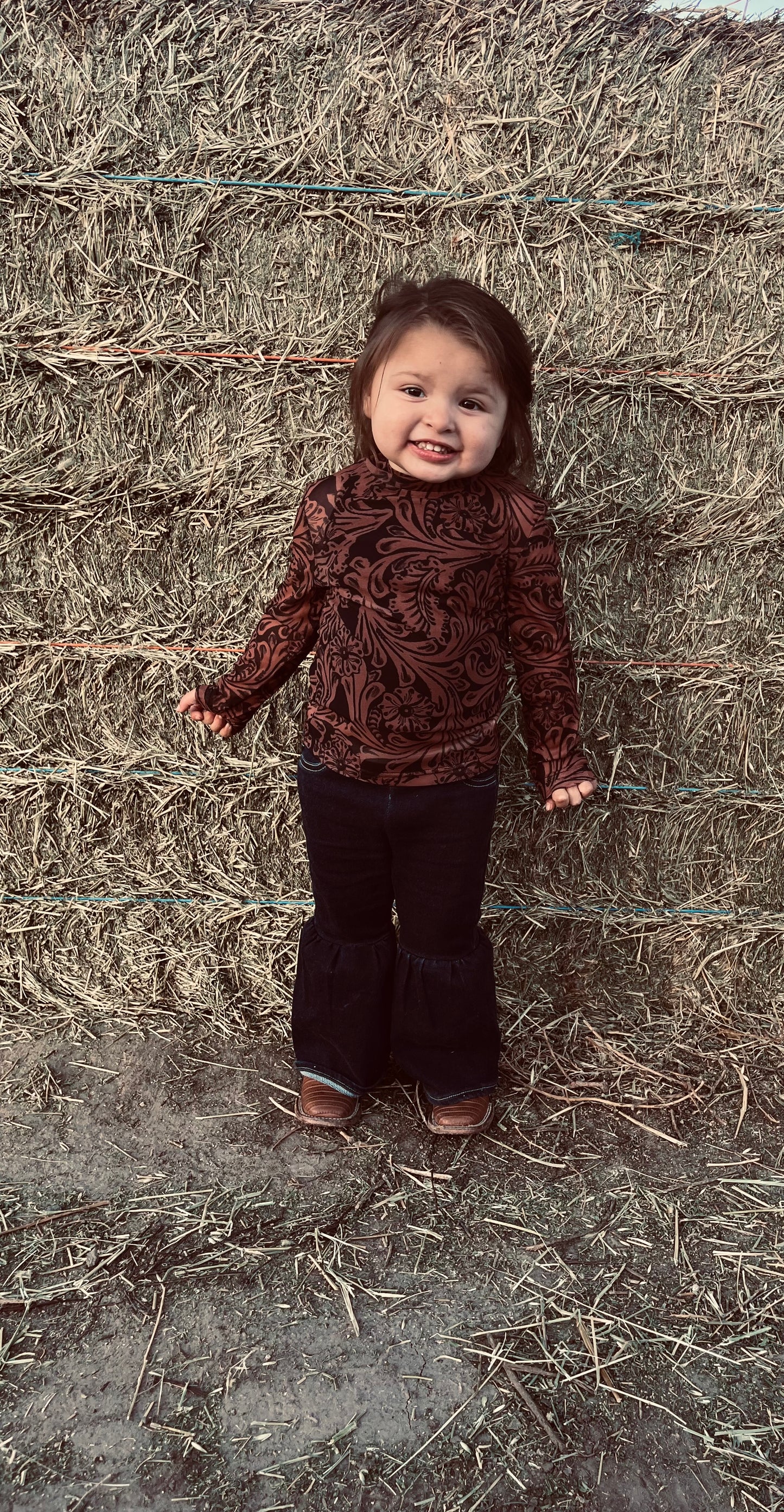 Country Road Leather Mesh Top Kids