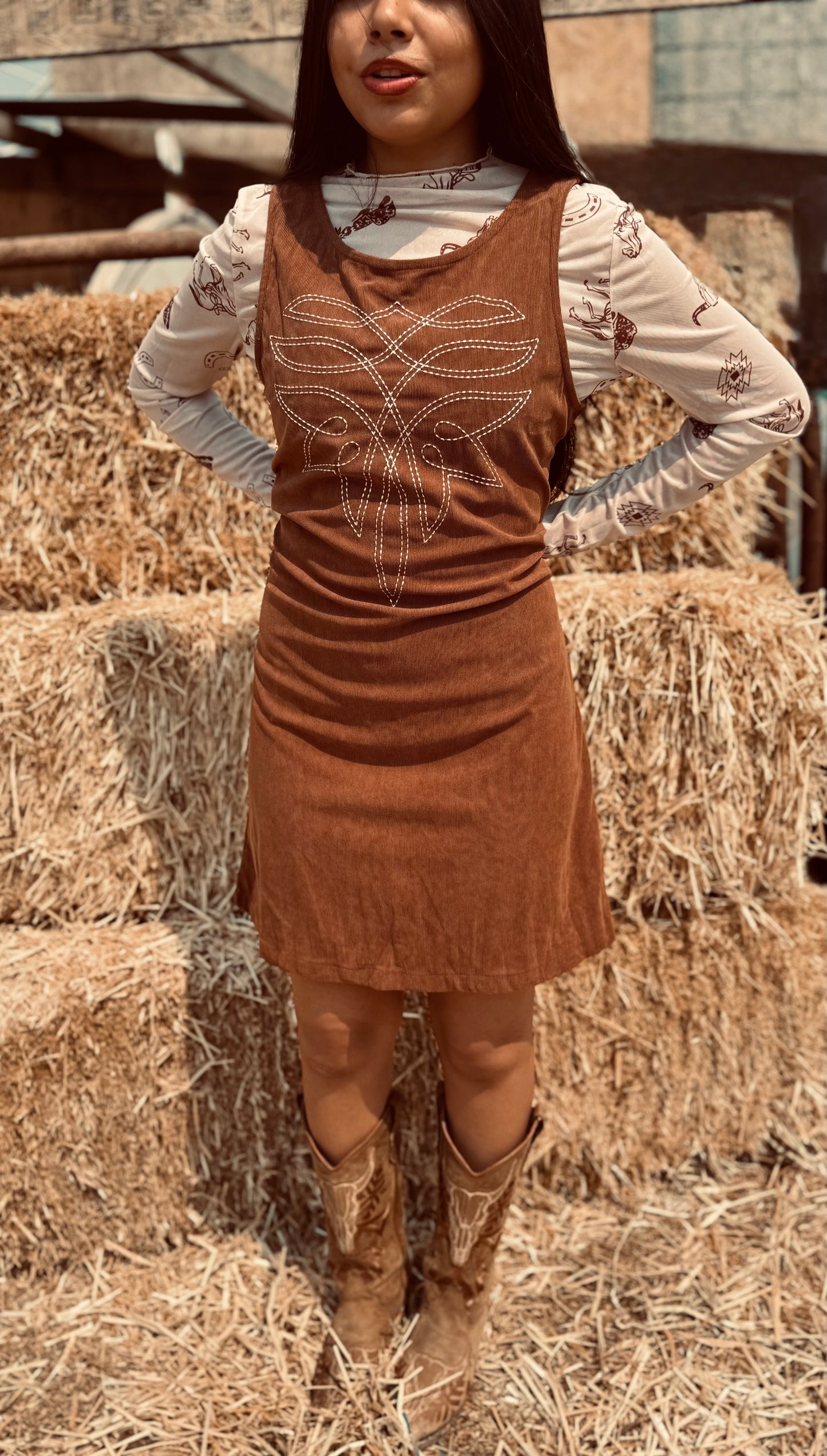Sleeveless Corduroy Dress