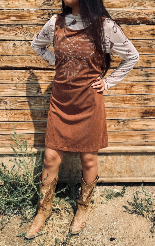 Sleeveless Corduroy Dress